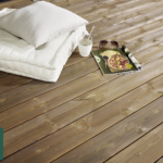 Kebony Character Terrassendielen, 28×120 mm, glatt, Kanten gerundet, Rückseite: Kanten scharfkantig