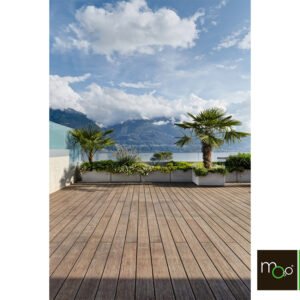 MOSO® Bambus Terrassendielen, Bamboo X-treme®, bombiert, gebürstet, geölt mit Woca, einseitig nutzbar auf lager