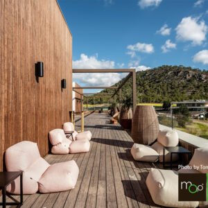 MOSO® Bambus Terrassendielen, Bamboo X-treme®, bombiert, gebürstet, geölt mit Woca, einseitig nutzbar Naturholz