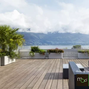 MOSO® Bambus Terrassendielen, Bamboo X-treme®, bombiert, gebürstet, geölt mit Woca, einseitig nutzbar Holzhandel