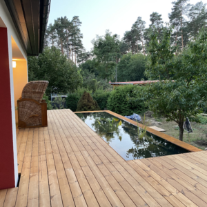 Thermokiefer Terrassendielen, seitlich genutet Holz Qualität