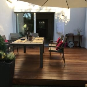 Guyana Teak (Basralocus) Terrassendielen, 25×140 mm, KD, glatt/glatt