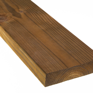 Kebony Character Terrassendielen, 28×120 mm, glatt, Kanten gerundet, Rückseite: Kanten scharfkantig